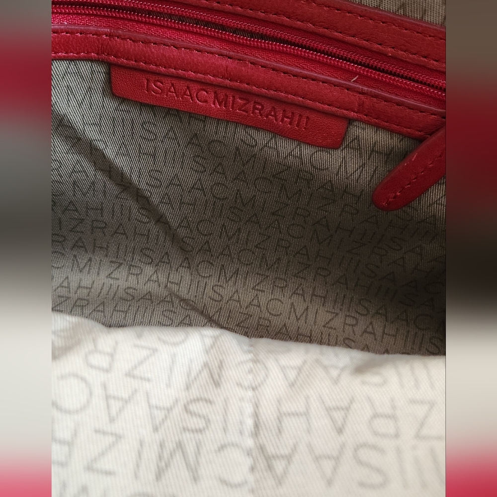 genuine leather isaac mizrahi purse red zulily quilted tote - Picture 7 of 9